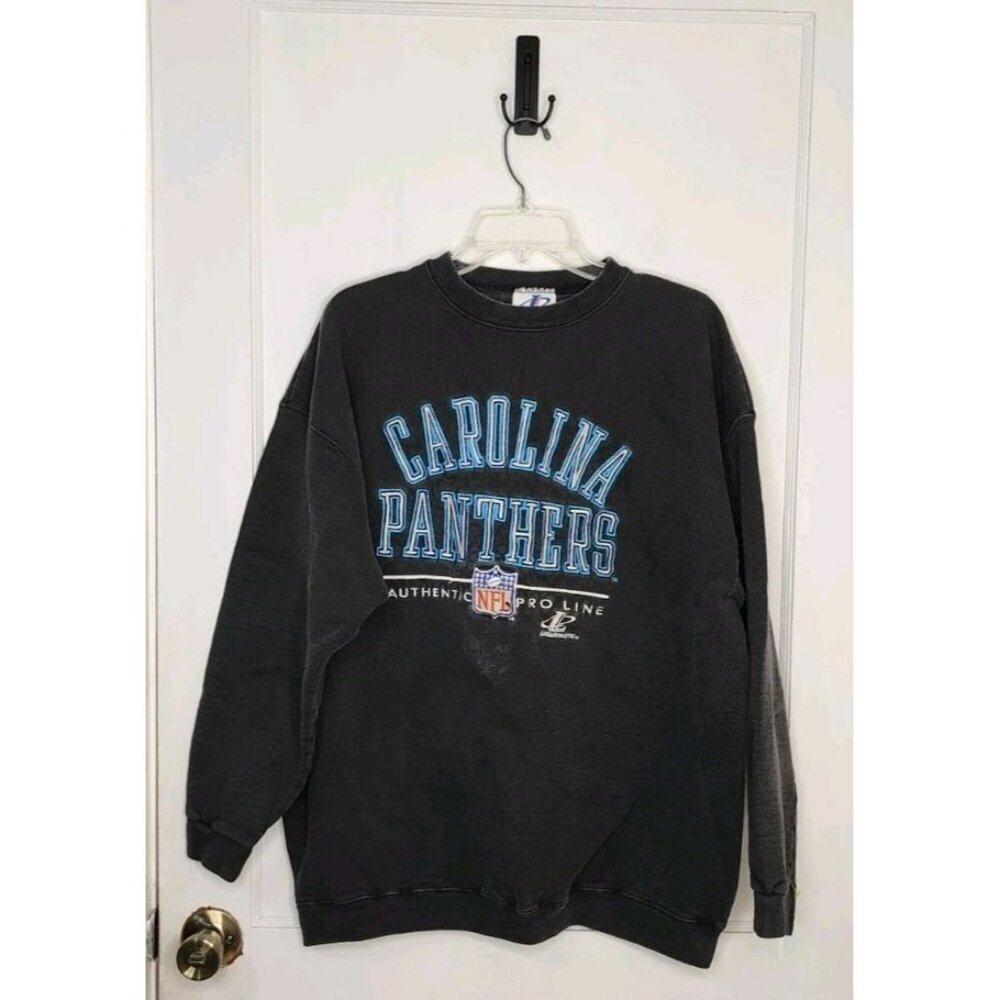Vtg Carolina Panthers Logo Athletic Pullover Sweatshirt Embroidered Sz XL READ